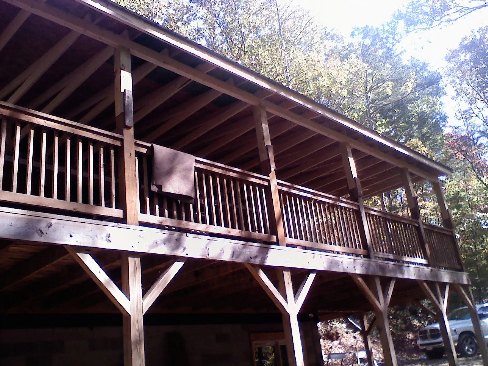 Timber framing under a new elevated porch and deck — Roof Leak Repair in Merlin by Roofing Brothers